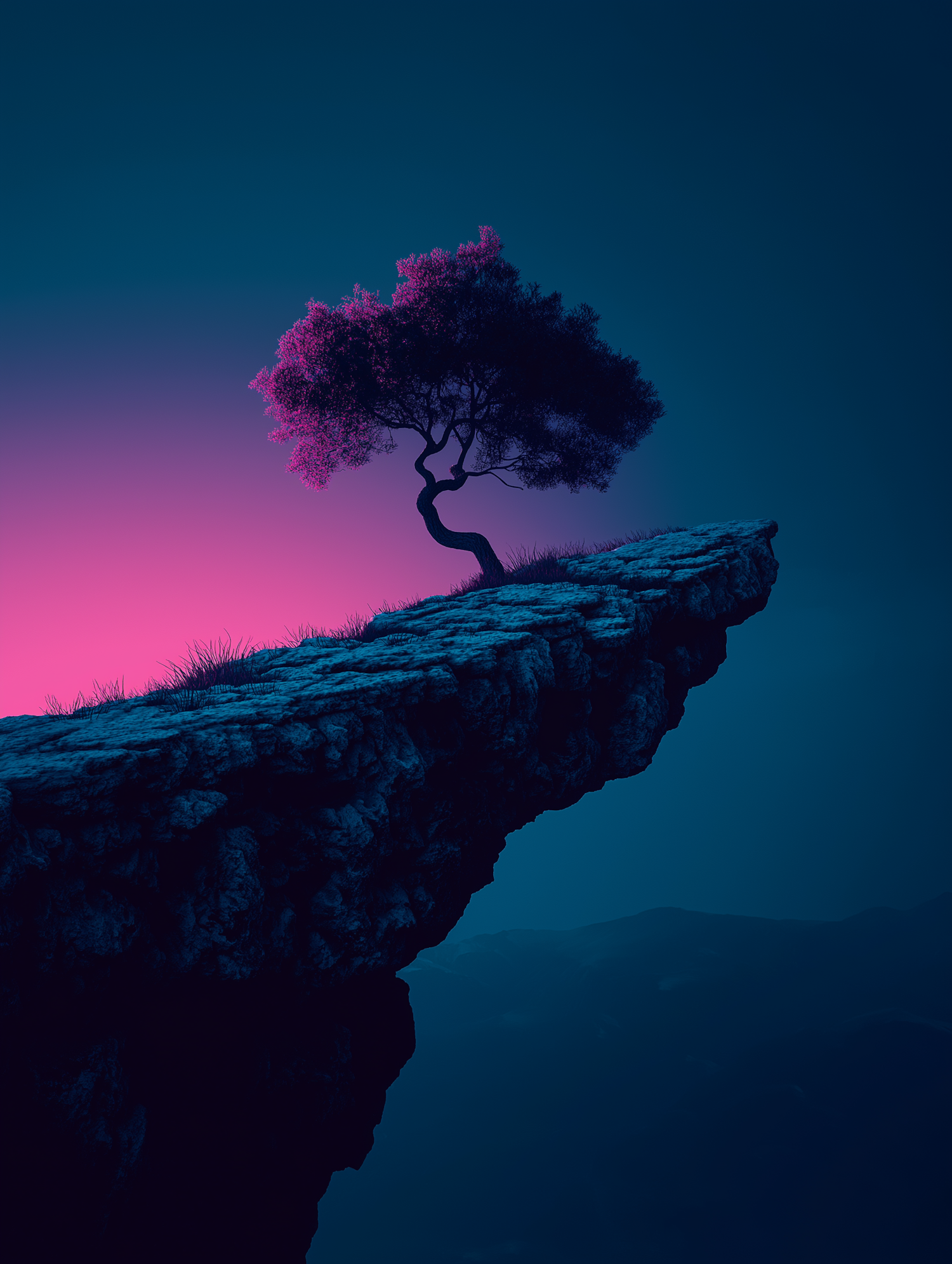 Solitary Tree on a Cliff