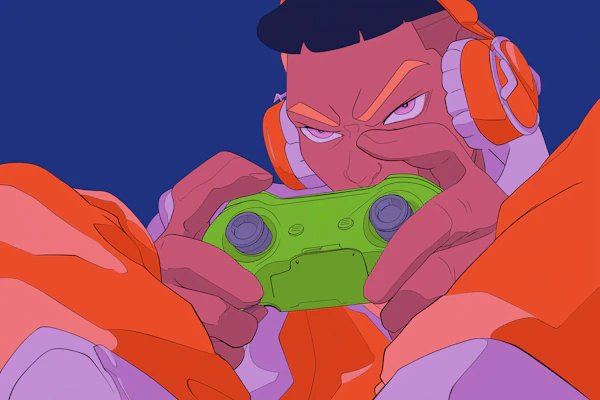 Gamer with Controller