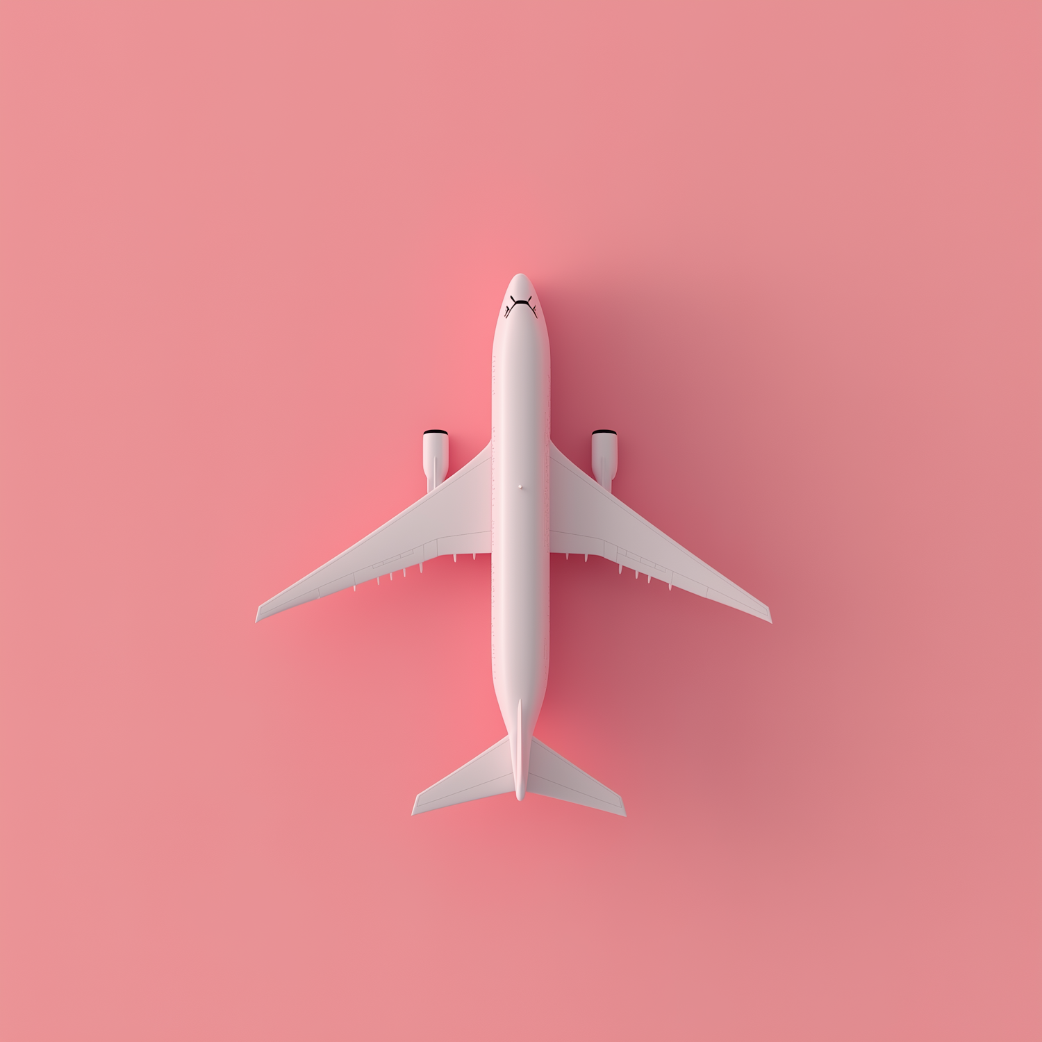 Modern Airplane on Pastel Pink