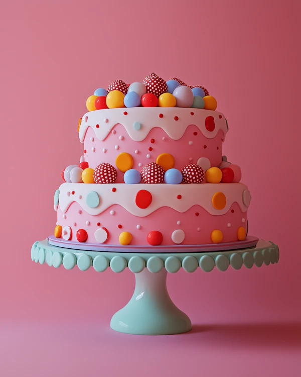 Whimsical Two-Tiered Cake