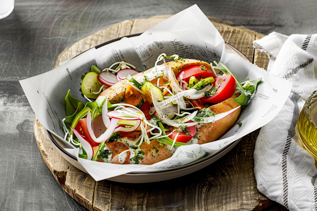 Vibrant Fresh Vegetable Dish Presentation