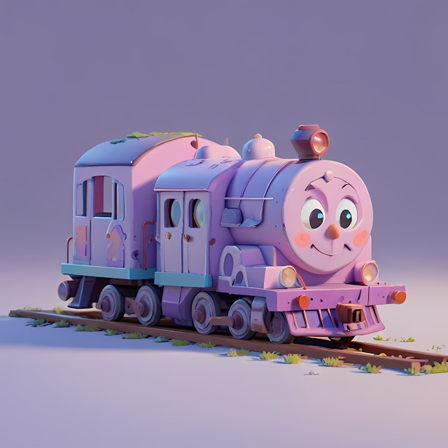 Whimsical Cartoon Train