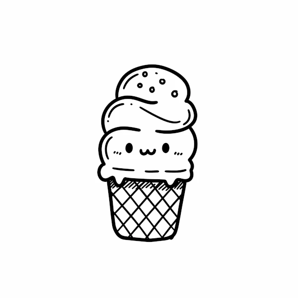 Smiling Ice Cream Cone