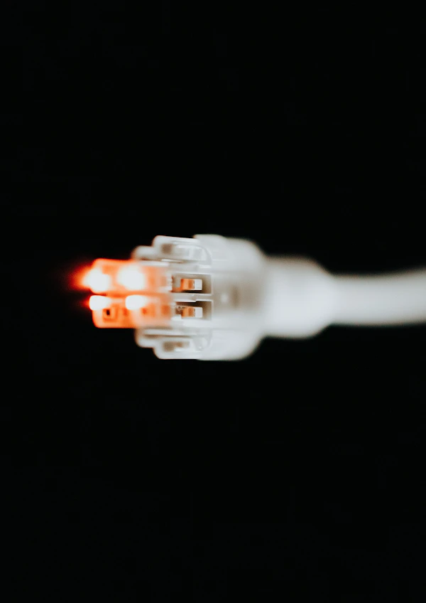 Glowing Connector Close-Up