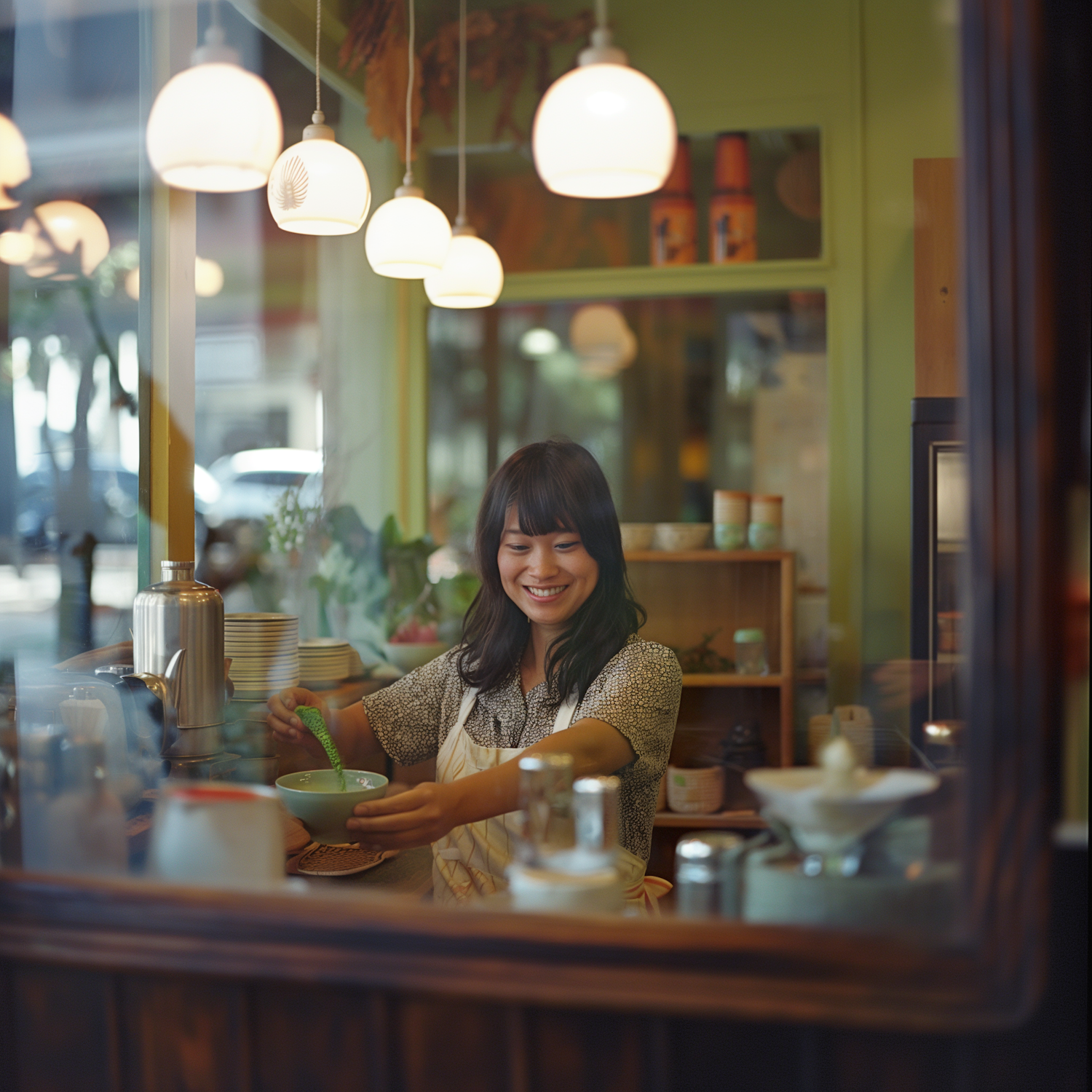 Woman Enjoying a Meal in a Cozy Café