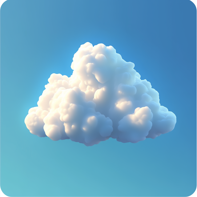 3D Cloud in Blue Sky