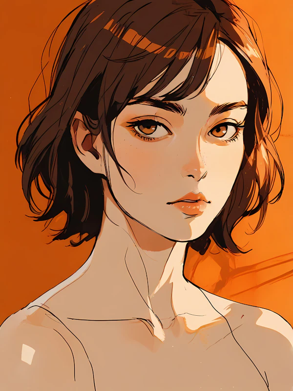 Introspective Woman Illustration