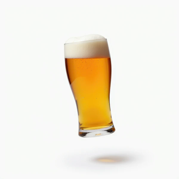 Glass of Beer on White Background