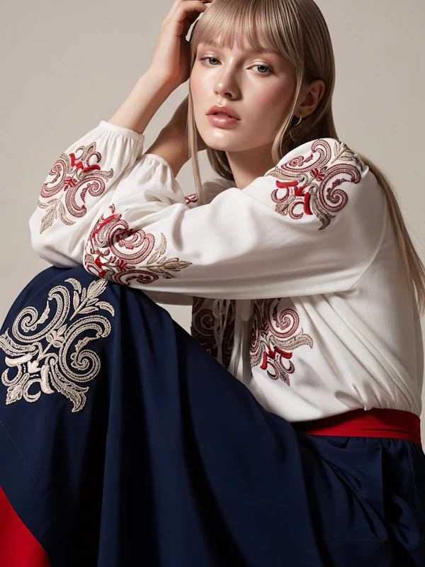 Elegant Embroidered Attire