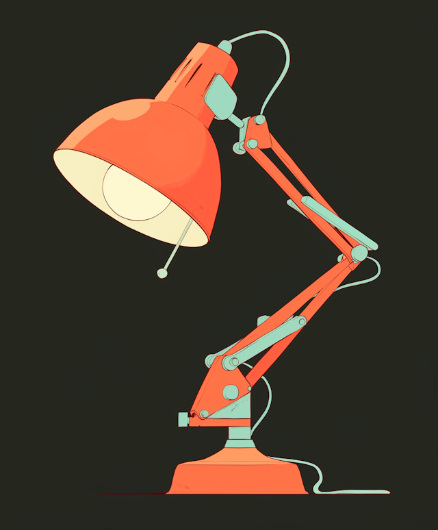 Detailed Illustration of Desk Lamp