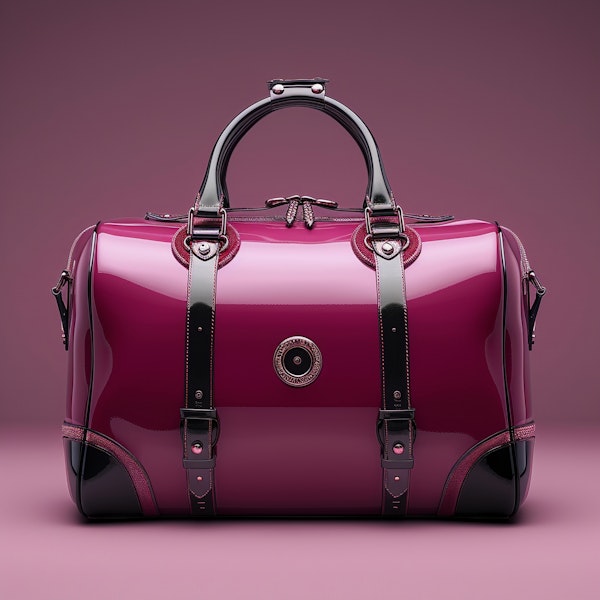 Luxurious Duffel Bag on Pink Background