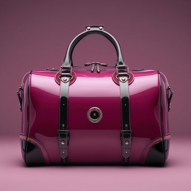 Luxurious Duffel Bag on Pink Background