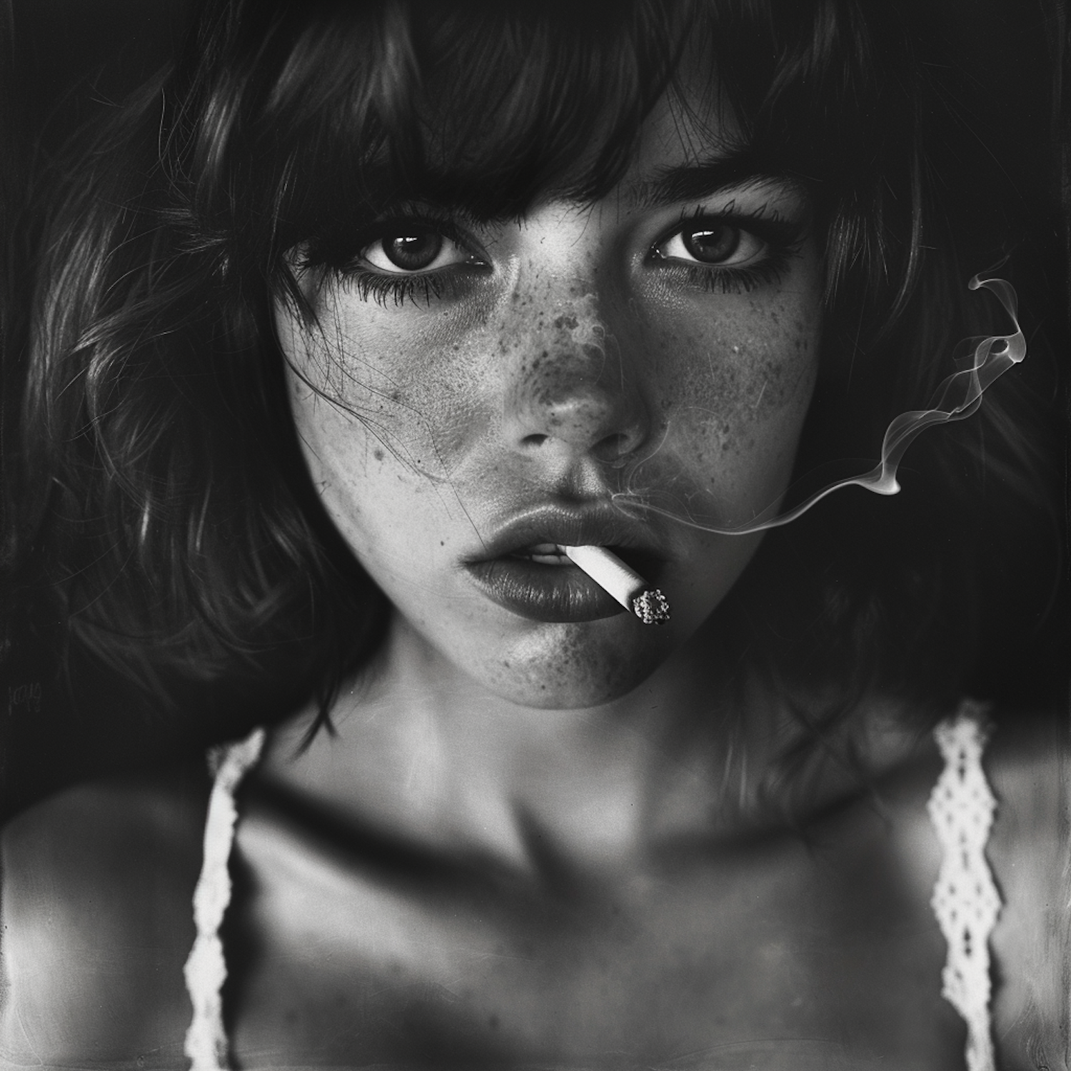 Soulful eyes and cigarette