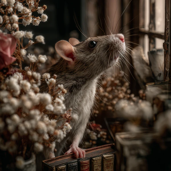 Curious Rat on Books