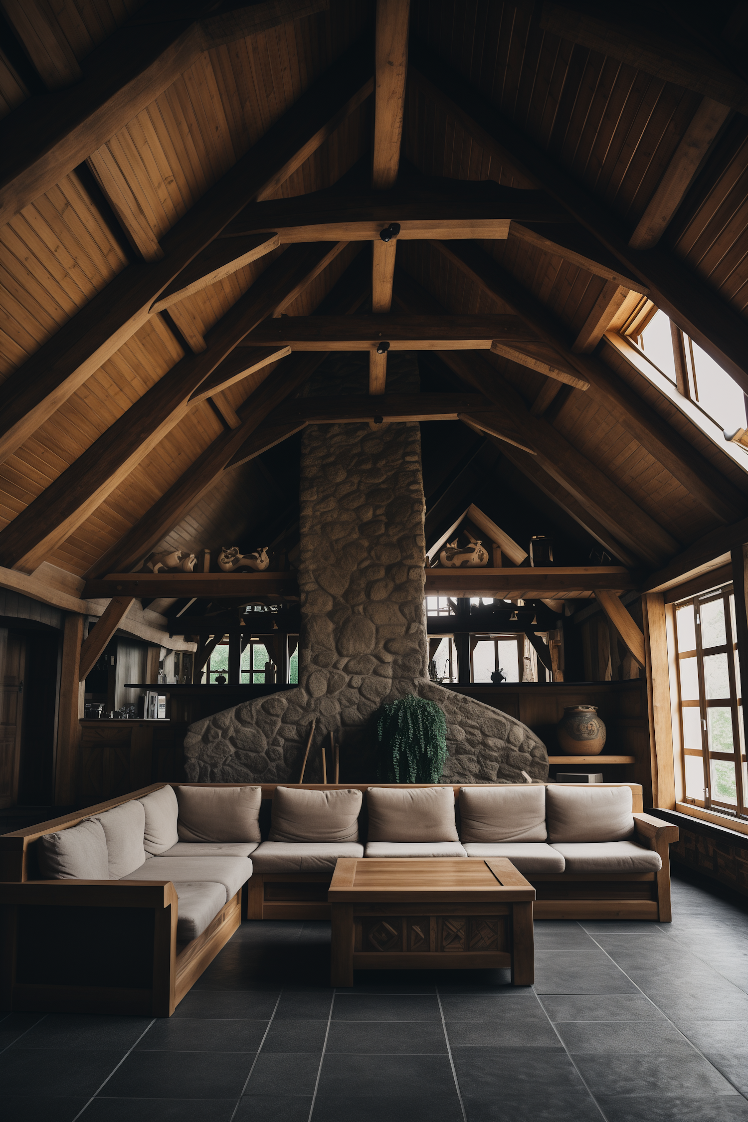 Rustic Retreat A-Frame Living Room