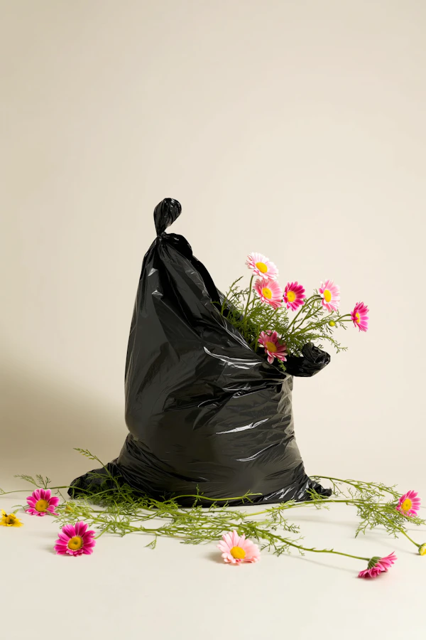 Flowers in Garbage Bag