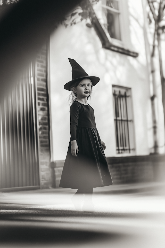 Young Girl in Witch Costume