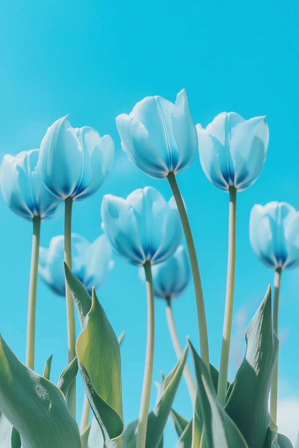 Blue Tulips in Sky