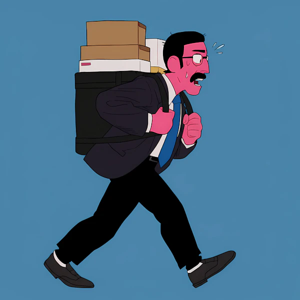 Stressed Man Cartoon