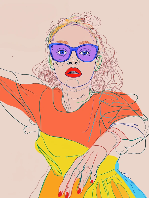 Stylized Portrait with Bold Colors