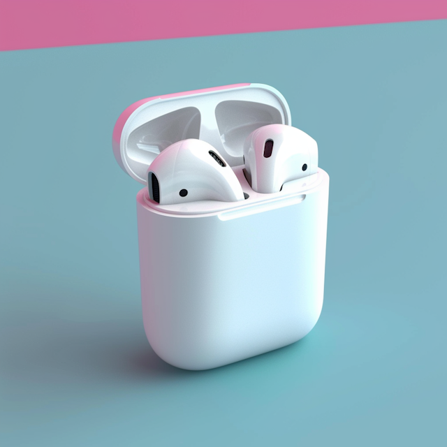 Modern White Wireless Earbuds in Charging Case