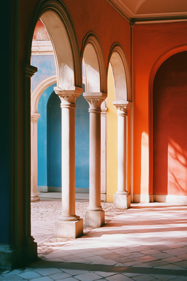 Colorful Architectural Corridor