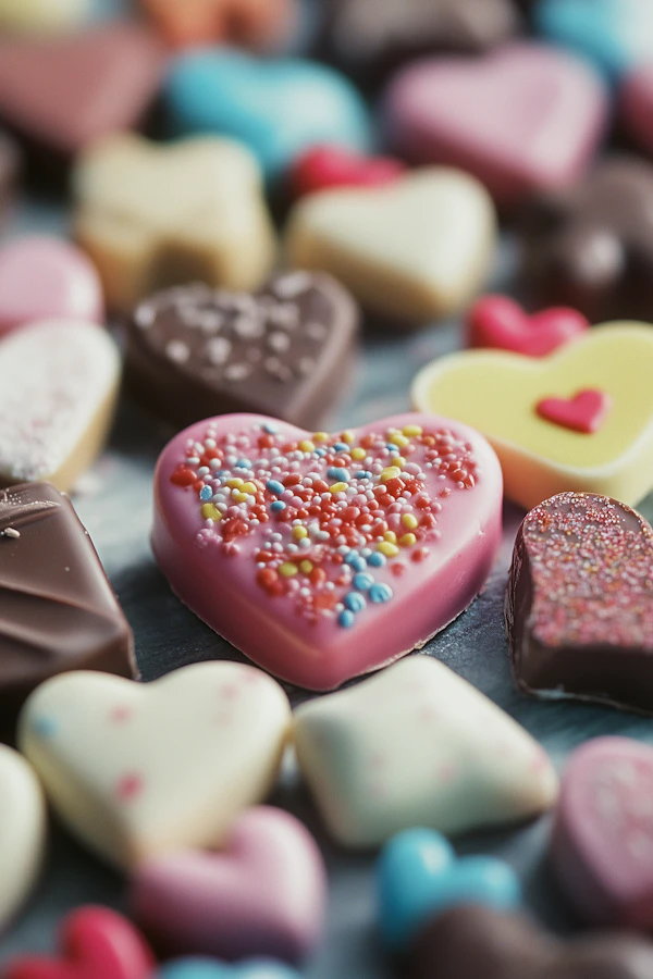 Heart-Shaped Chocolates and Candies