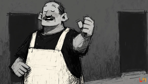 Man in Apron Illustration