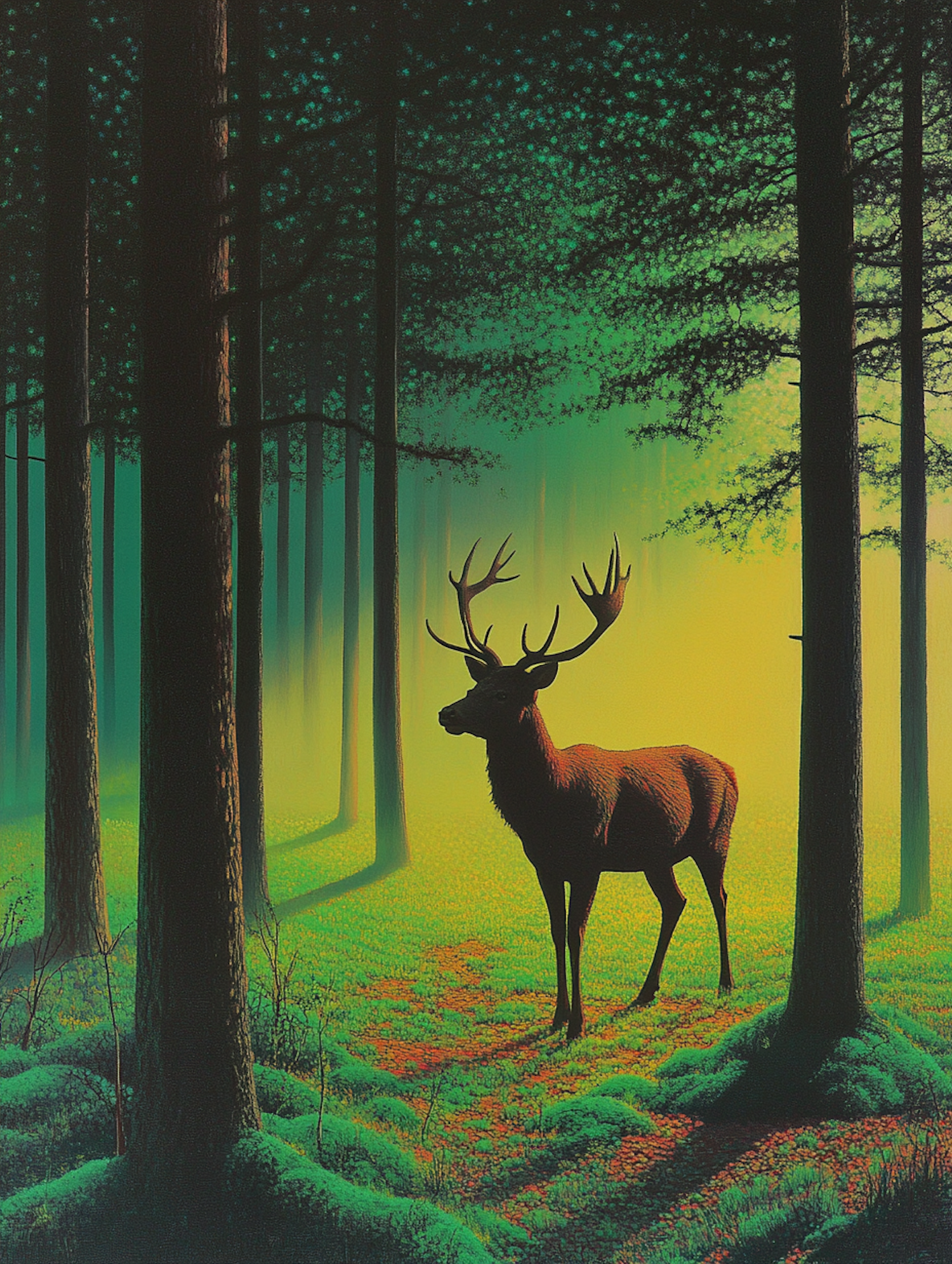 Majestic Deer in Serene Forest