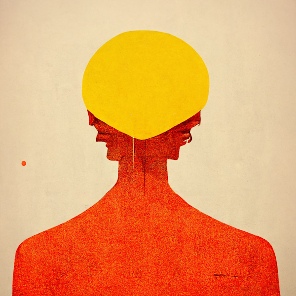 Stylized Human Profile in Vibrant Colors