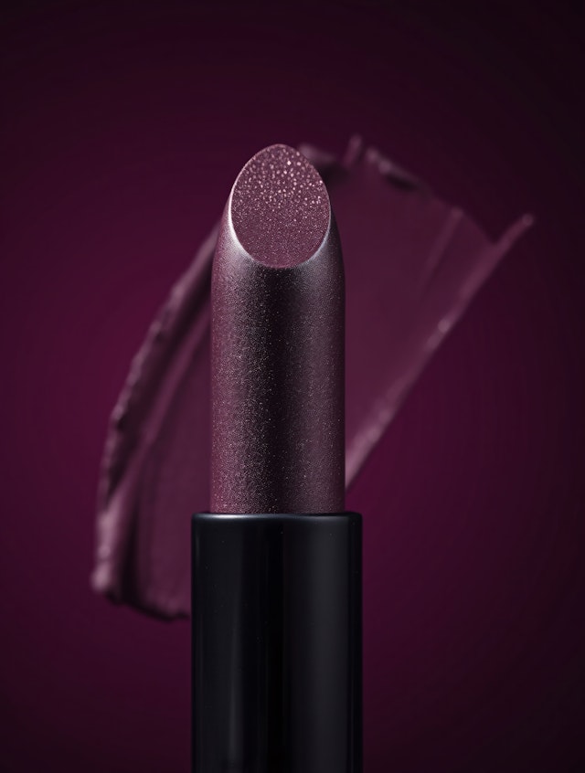 Plum Lipstick Close-Up