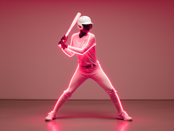 Neon Pink Baseball Action