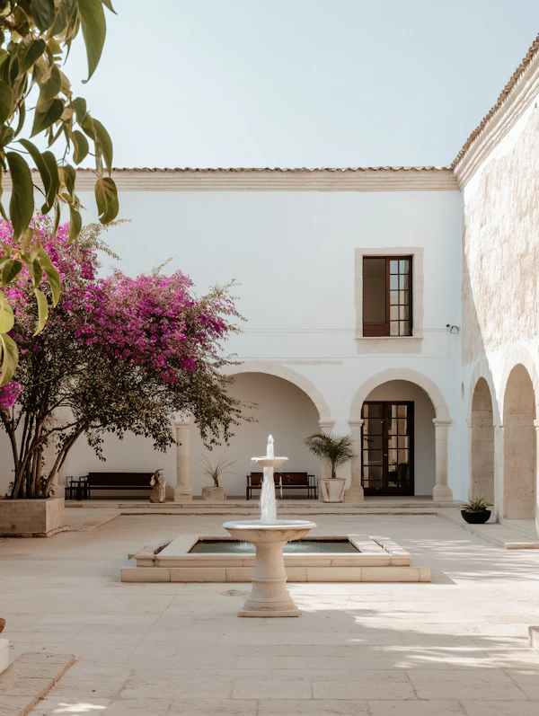 Serene Courtyard Scene