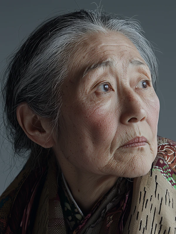 Contemplative Elderly Woman