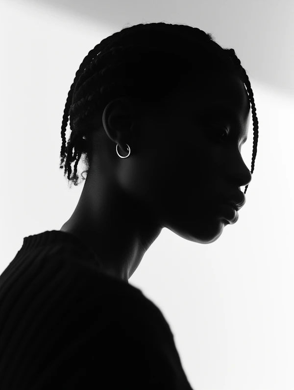Silhouette with Braided Hair