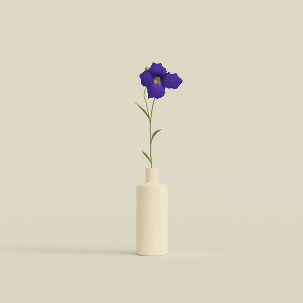 Minimalist Violet Flower Vase