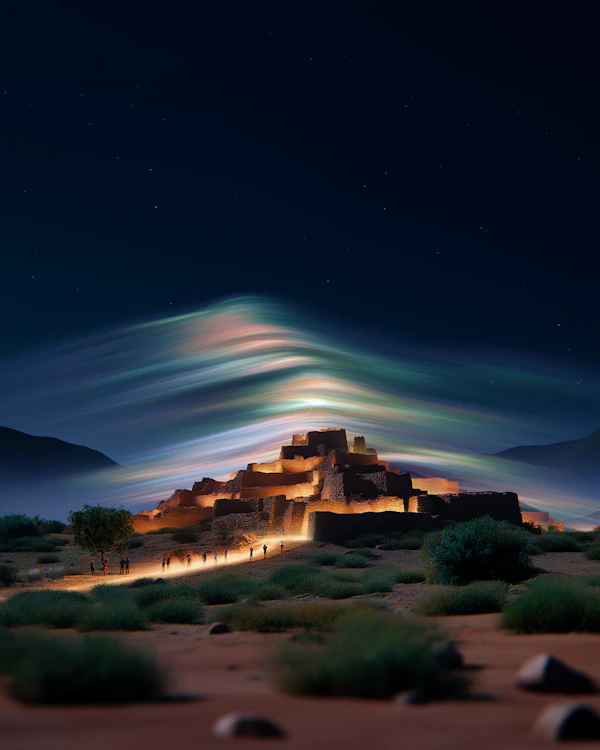 Illuminated Pyramid Night