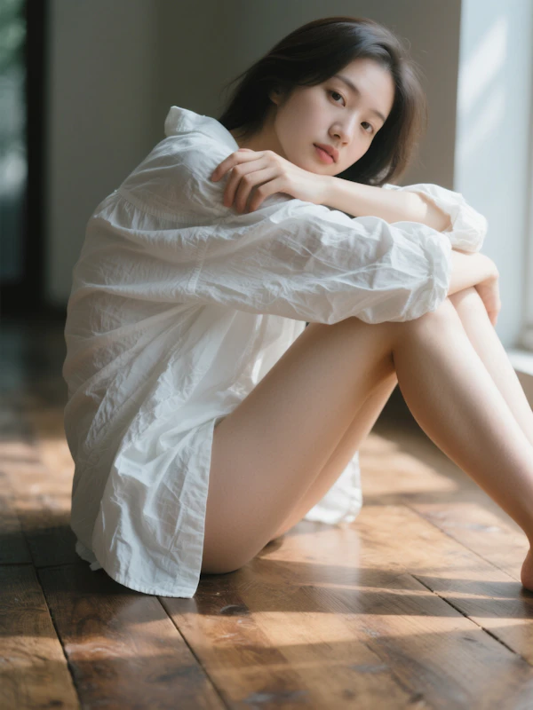Serene Woman on Floor
