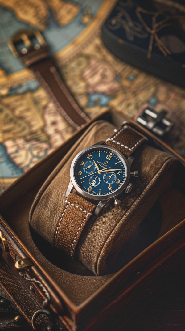 Elegant Travel-Themed Wristwatch