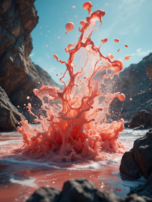 Pink Liquid Splash Art