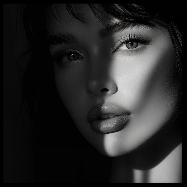 Expressive Black and White Portrait