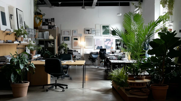 Modern Office with Plants