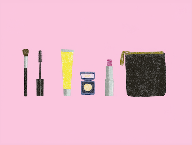 Makeup Items Illustration