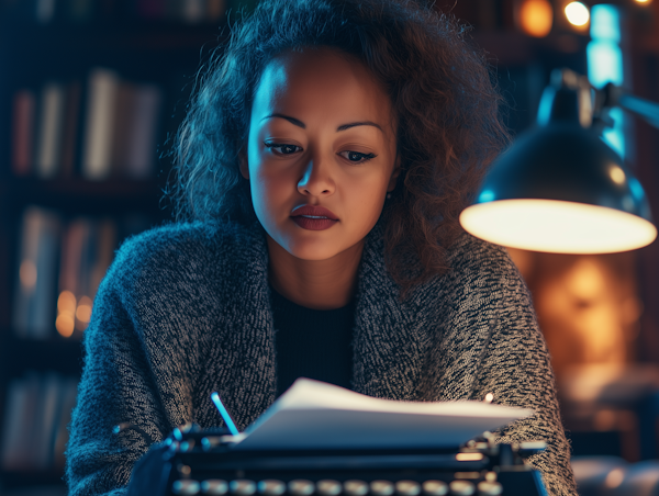 Woman Writing at Desk