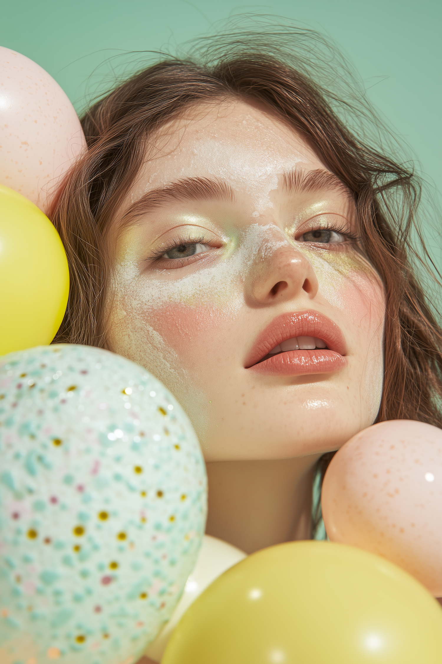 Serene Portrait with Balloons