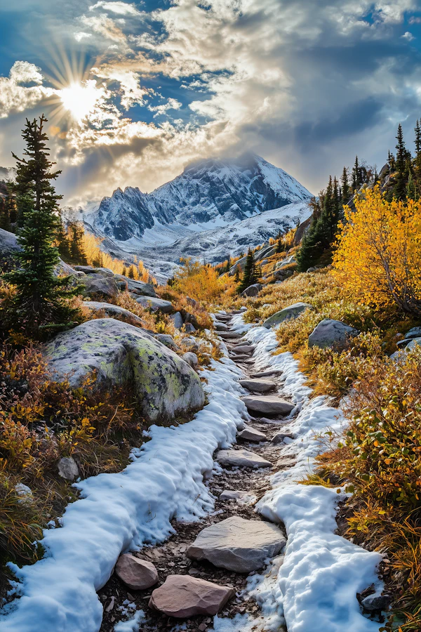 Mountain Landscape with Autumn Foliage