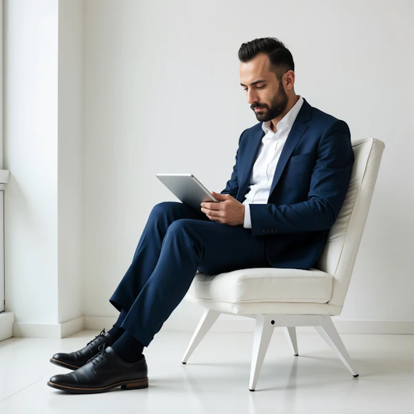 Man in Minimalist Room