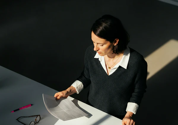 Focused Woman at Desk