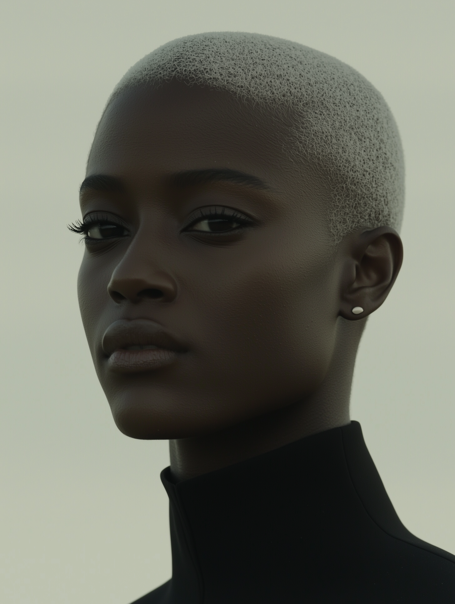 Striking Portrait with Frosted Hairstyle