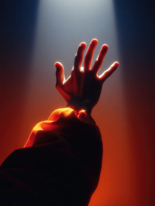 Hand Reaching for Light